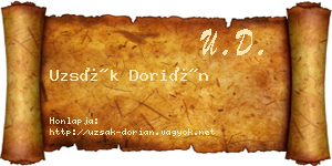 Uzsák Dorián névjegykártya